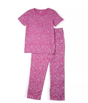 Różowa piżama w gwiazdki dziewczęca 134 Sinsay