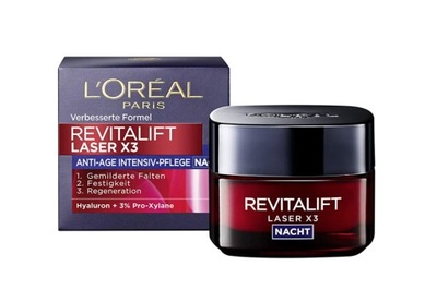 L'Oréal, Revitalift Laser X3, Przeciwzmarszczkowy krem na noc 50ml