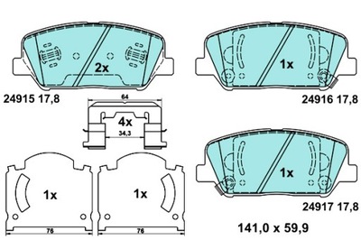 ATE ZAPATAS DE FRENADO CERÁMICOS PARTE DELANTERA HYUNDAI GENESIS I30 VELOSTER  