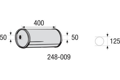 BOSAL ГЛУШИТЕЛЬ СИСТЕМЫ ВЫХЛОПНОЙ УНИВЕРСАЛЬНИЙ КРУГЛЫЙ ŚR ВНЕШНЯЯ. 125MM DŁ.