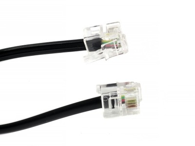 Przewód tel.wt.-wt.czarny 2m