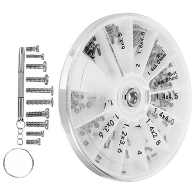 ZESTAW NAPRAWCZY DO OKULARÓW Z WKRĘTAMI I ŚRUBOKRĘTEM