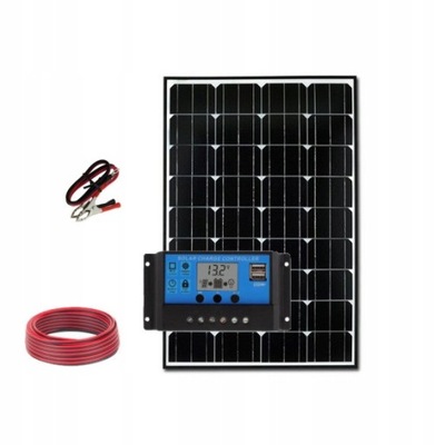 Zestaw solarny Panel słoneczny 30W 12V REG LCD USB