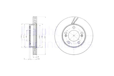 DELPHI DISCOS DE FRENADO 2 PIEZAS PARTE DELANTERA DAEWOO REXTON SSANGYONG ACTYON I  