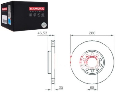 Kamoka гальмівні диски гальмівні 2szt vw passat 03-05 kamok фото №1