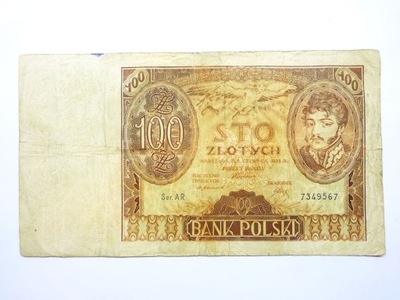 100 Zlotych 1932 Polska II Rzeczpospolita banknot