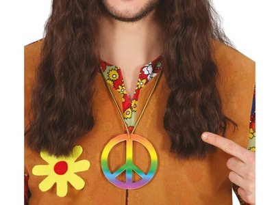 Naszyjnik Hipisa hippie Pacyfka kolorowa