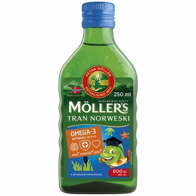Moller's tran norweski omega 3 owocowy 250 ml