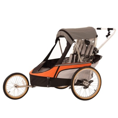 Przyczepka rowerowa Wike 3w1 Premium Double jogger orange