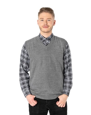 Sweter bez Rękawów Kamizelka Pulower 2989-03 r XXL