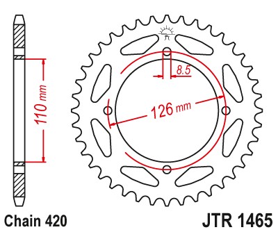 PINION GEAR REAR STEEL JTR1465-46 46Z SIZE 420  