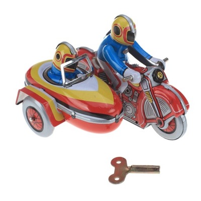 Nakręcany motocykl z wózkiem bocznym Clockwork