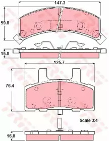 PADS BRAKE DODGE CHEVROLET CADILLAC TRW  