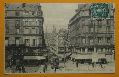 195780, Francja, Rouen, tramwaj, obieg 1910