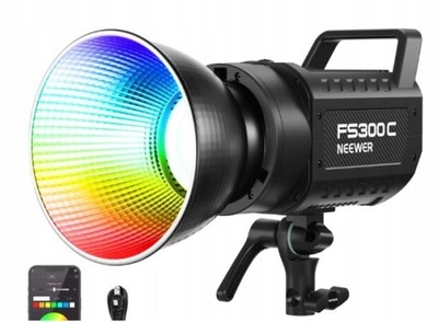 LAMPA WIDEO OŚWIETLENIE CIĄGŁE NEEWER FS300C SOFTBOX 300W RGB VIDEO LIGHT