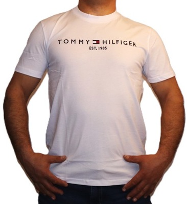 Tommy Hilfiger Koszulka T-shirt biała logo Tee L