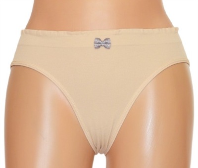 HAN 2942 majtki damskie figi bikini bezszwowe beż XL/2XL