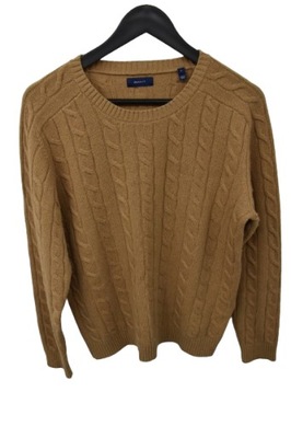 Gant sweter damski L wełna 100% knitted warkocz