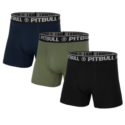 PIT BULL BOKSERKI FLY 3PACK CZARNY/GRANA/KHAKI XXL