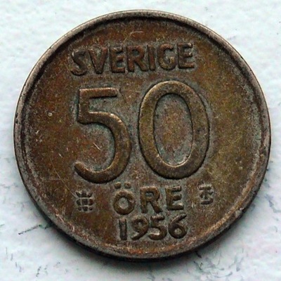 SZWECJA - GUSTAW VI - 50 ORE 1956 r.- srebro Ag (2)