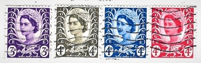 Elżbieta II, 2, 4 szt. emisja dla Wali od 1952
