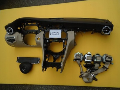 Mercedes w205 консоль коричневая кожа подушка безопасности автоматическая коробка передач фото №1