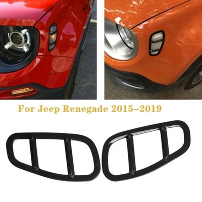 2 PIECES FOR JEEP RENEGADE 2015-2019 LAMP SIDE COVERING BLACK AKCE~16834  
