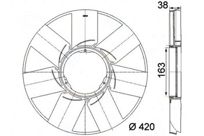 КОЛЕСО ВЕНТИЛЯТОРА BEHR HELLA 11522249373 2249373 05