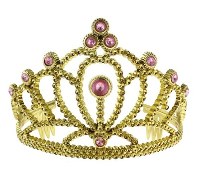 Diadem (korona) księżniczki z różowymi perłami-Uniwersalna