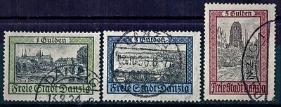 W.M.G. zestaw 44, 3 znaczki kasowane z 1924 r.
