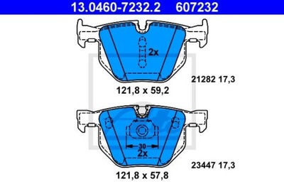 ATE 13.0460-7232.2 ZAPATAS DE FRENADO PARTE TRASERA BMW E70/E71 X5/X6 08-  