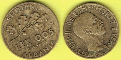 Albania 0,05 Lek 1940 r