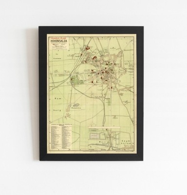 Stara mapa Inowroclaw 1912r. 70x50cm