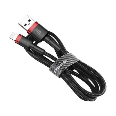 Kabel USB-A Lightning Baseus Cafule 1.5A 2m Czarno-czerwony