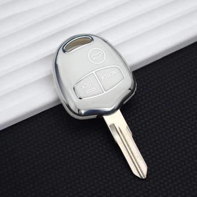 3 BUTTON WHITE (SL) TPU SHELL FOB FOR MITSUBISHI LANCER EX EVOLUTION GRANDI  