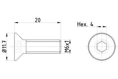 БОЛТ КРЕПЛЕНИЯ ДИСКА ТОРМОЗНОГО ПЕРЕД ЗАД M6X1X20 УПАКОВКА 2 ШТ.