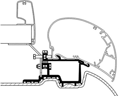 ADAPTADOR DO MARKIZY 6300 SPRINTER VW CRAFTER THULE  