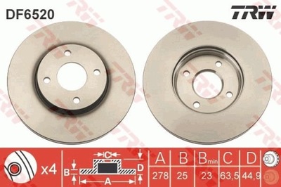 ДИСК ТОРМОЗНОЙ FORD ПЕРЕД FIESTA ST150 05-08 DF6520