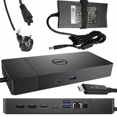 Stacja dokująca Dell WD19S USB C HDMI DP Oryginalny Zasilacz 130W 7,4mm
