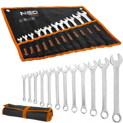 NEO SET KEY PLASKO-OCZKOWE 12 PIECES 6-22 MM PLACHTA 09-752 FLAT  