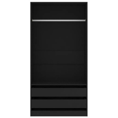 vidaXL Szafa, czarna, 100x50x200 cm, płyta wiórowa