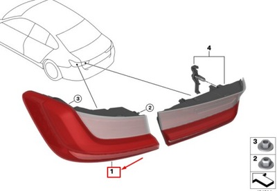 Bmw 3 g20 rear left задний фонарь 63217420449 фото №1