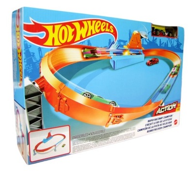 Rywalizacja Mistrzów szybki wyścig zestaw torów z autkiem Hot Wheels GJM75