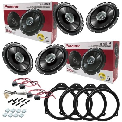 POTENTE ALTAVOCES PIONEER PARA AUDI A4 B6 B7 SEAT EXEO JUEGO PARTE DELANTERA + PARTE TRASERA 4 PIEZAS  