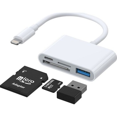 Joyroom Adapter 4w1 Lightning, czytnik kart SD/TF, USB OTG do iPhone/iPad