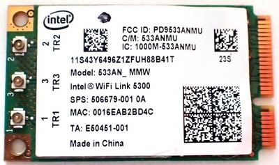 Karta WiFi Wi-Fi INTEL 5300 533AN_MMW 5.0GHz 450Mbps do LENOVO