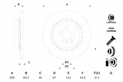 BOSCH ДИСКИ ДИСКОВЫЕ ТОРМОЗНОЕ 2SZT. ЗАД BMW 3 G20 G80 G28 3 G21 G81 4 G22 фото