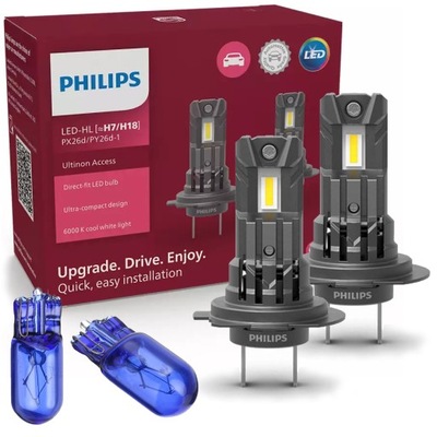 LAMPS LED H7 PHILIPS ACCESS 6000K W5W WHITE PEUGEOT 2008 3008 5008 EXPERT  