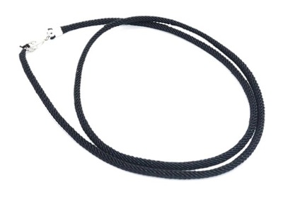 Naszyjnik sznurek skręcany czarny 3 mm