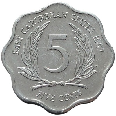 83837. Państwa Wschodniokaraibskie - 5 centów - 1987r.